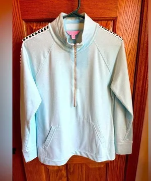 Lilly Pulitzer popover 1/2 Zip Cut Out Sleeves Size medium thumbnail 1