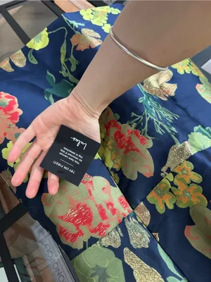 NWT Lulus So Stunning Navy Floral Jacquard Puff short Sleeve Mini Dress cocktail thumbnail 3