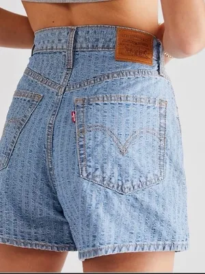 Levi's high loose mom casual cotton denim shorts thumbnail 2