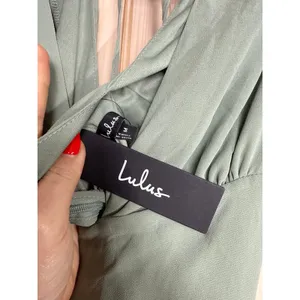 NWT Lulus Promise Of Love Sage Brush Flutter Sleeve Maxi Dress Bridesmaid Size M thumbnail 5