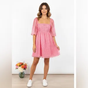 Abercrombie & Fitch Emerson Poplin Puff Sleeve Mini Dress thumbnail 2