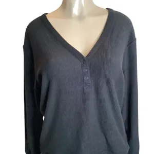 UGG Size Medium Black Ribbed Three Button Long Sleeve Top. New With Tags. thumbnail 14