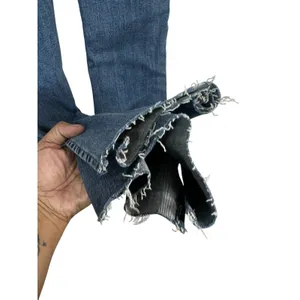 NWT- We The Free Level Up Slit Slim Flare Jeans - Medium Blue Raw Hem Size 26 thumbnail 5
