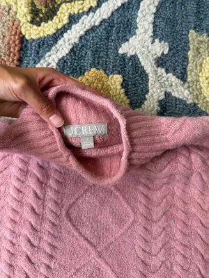J. Crew Cable-knit Rollneck‎ Sweater in Supersoft Yarn Size Small Dusty Pink thumbnail 9