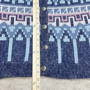 Paris Sport Club Universal Cardigan Womens‎ S Vintage Blue Fair Isle Grandmacore thumbnail 6