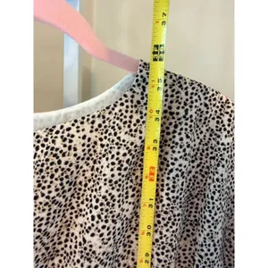 H&M Animal Print Tie Waist Long Sleeve Mini Dress Tan Black Size 10 NWT thumbnail 7