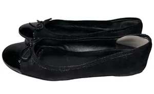 Delman New York Women’s Size 7 Black Metallic Patent Toe Brook Ballet Flats thumbnail 5