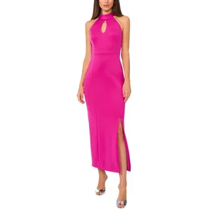 CeCe Womens Halter Maxi Dress DC93110092Z Fuchsia Pink 8 thumbnail 6
