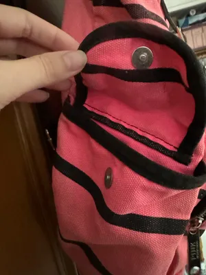 PINK - Victoria's Secret Black & Pink Striped Backpack thumbnail 2