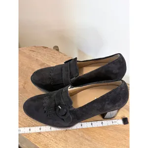 Ara Black Suede Kiltie Fringe Heeled Loafers Block Heel Pumps UK 4.5 US 7 thumbnail 13