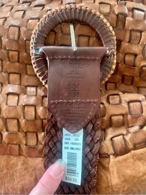 AMERICAN EAGLE Brown Leather Braided Belt thumbnail 4