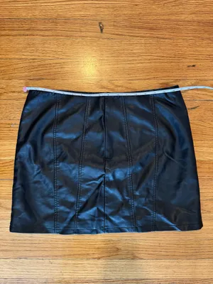 Free People Layla Faux Leather Mini Skirt in Black thumbnail 4