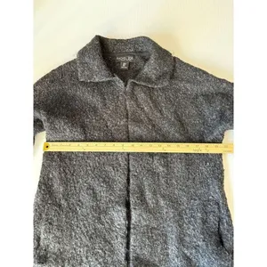 Rachel Zoe Charcoal Gray Wool‎ Blend Long Coat Classic Winter Outerwear size M thumbnail 3