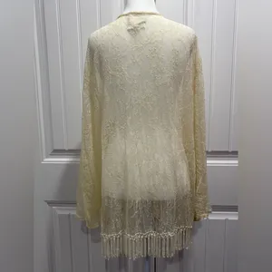 Others Follow vintage Lace Overlay Open Cardigan Size L thumbnail 2