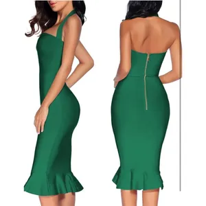 New Halter Fishtail Bandage Bodycon Dress Party M thumbnail 4