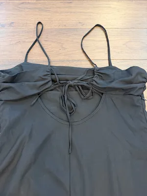 ZARA Woman Black Strappy Mini Dress Straight Neck Large - C30-109 thumbnail 11