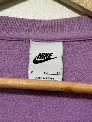 Nike Floral Mushroom Embroidered Sweatshirt Lilac Purple Fleece Crewneck XL thumbnail 4