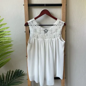 Kontrol White Lace Yoke Sleeveless Tank Top thumbnail 4