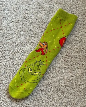 Grinch Green in McDonald Crew Sock. thumbnail 1