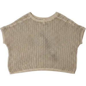 Dokotoo Olive Green Open Knit Mesh Crochet Sweater Vest Sleeveless Pullover thumbnail 2