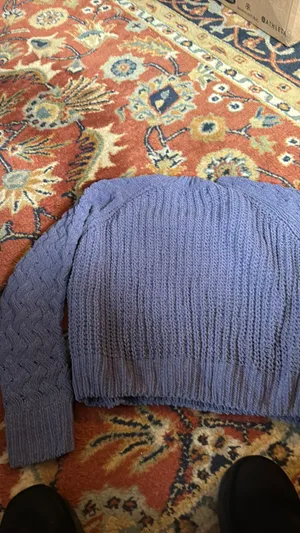 Kendall + Kylie Periwinkle Basket weave Sweater thumbnail 1