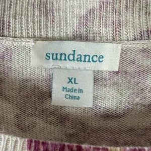 Sundance Purple Green Paisley Crew Neck Wool Blend Lightweight‎ Sweater Size XL thumbnail 5