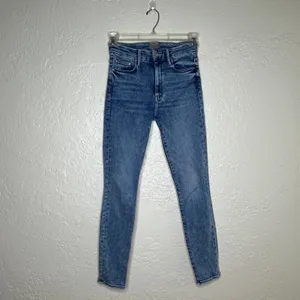 Mother High Waisted Looker Ankle Jeans On The Road Blue Skinny Denim Size 26‎ thumbnail 3