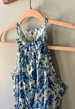 Blue Allover Print Halter Neck Romper Size Small/4 thumbnail 11
