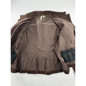 St Johns Bay Stretch Brown Corduroy Jacket Mock Neck Button Front Size L thumbnail 7