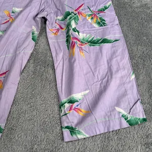Banana Bay Trousers Pants Size Medium Palm Floral Pattern Resortwear Cropped USA thumbnail 11