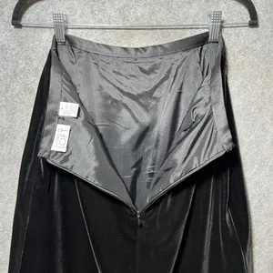 Ann Taylor Loft Black Velvet Maxi Skirt‎ Silk Blend Vintage 90s Size 8 Made USA thumbnail 8
