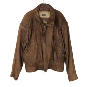 1990s Vintage Adventure Bound Originals Brown Leather Vintage Jacket Size Large thumbnail 2