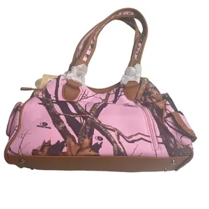 MOSSY OAK Women’s Concealed Carry Cross Stud Handbag Pink Brown 15X5X8.5‎ NEW thumbnail 2