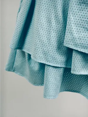 Lucky in Love Light Aqua Blue Ruffle Tennis Skirt with Charcoal Waistband thumbnail 10