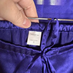Vintage Victoria’s Secret Dark Purple Satin Pajama Set LS Top & Short Size Small thumbnail 8