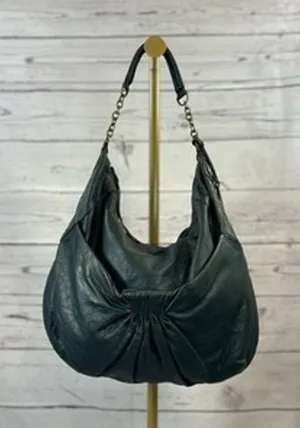 Botkier Dark Teal Green Leather Hobo Shoulder Bag Bronze Hardware Slouchy thumbnail 1