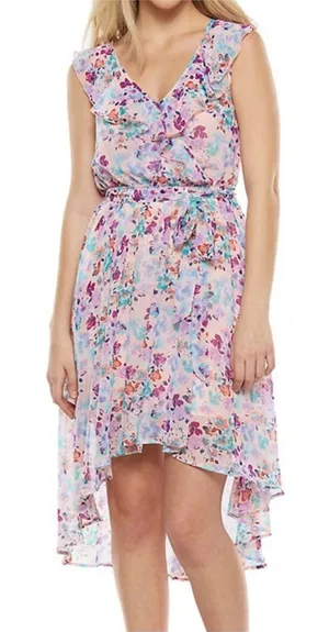 LC Lauren Conrad Disneys Cinderella Hi Low Floral Dress Womens Size Medium‎ Lace thumbnail 1