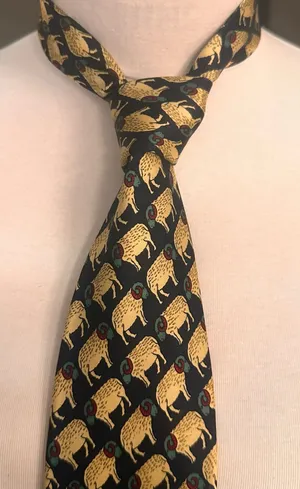 Sinsabang Tie Vintage Animal Print Sheep Geometric Multicolor Office Necktie Bow thumbnail 1