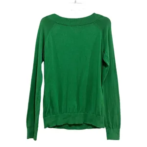 Lauren Ralph Lauren Green Cotton Buckle Detail Scoop Neck Sweater Womens Medium thumbnail 2