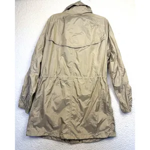Coach Rain Coat Womens Large Beige Mid Length Zip‎ Jacket Drawstring Pockets thumbnail 2