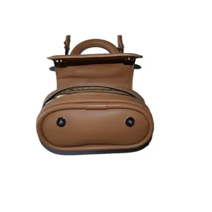 Melie Bianco Crossbody Bag Womens Small Brown Excellent Vegan Leather Structured thumbnail 2