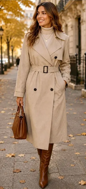 ZARA Faux Suede Trench Coat Belted Jacket Solid Tan Brown Pockets Outdoors Large thumbnail 1