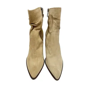 Vince Camuto Orethana Beige Suede Slouchy Pointed Toe Block Heel Boots 7.5M thumbnail 4