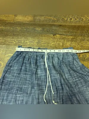 Abercrombie & Fitch Mini Skirt Blue Chambray Womens Medium Lined Elastic Waist thumbnail 2