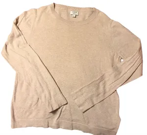 J crew 100% cotton crew neck cream‎ sweater size L thumbnail 1