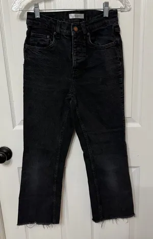 ANINE BING straight leg jeans‎ raw hem high rise 25 thumbnail 1