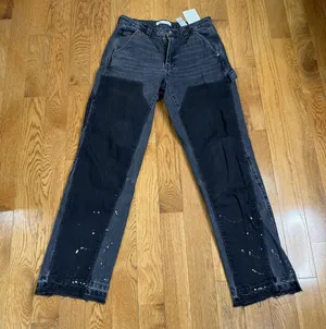 Size 30 US Men’s Zara Carpenter Utility Jeans Gray Black Paint Splatter thumbnail 1