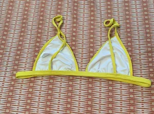American Apparel Los Angeles Apparel triangle swim top bathing suit top yellow pool beach indie thumbnail 3