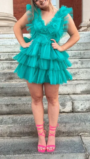 Triple Threads Teal Tulle Dress thumbnail 1