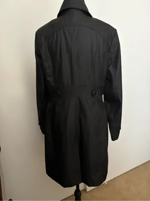 Kenneth Cole Black Button-Front Long Trench Coat thumbnail 4